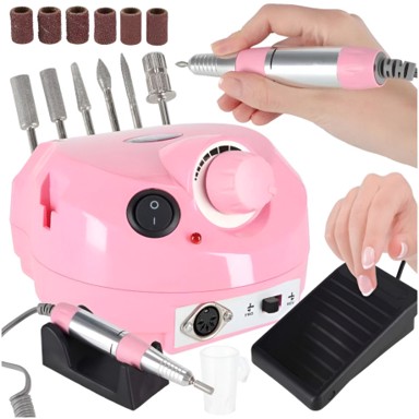 LIVEFY Električna brusilica za nokte, 65 W, 6 nastavaka, bijela