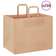 Papirnate vrećice 250 kom s ručkama 32x22x24 cm, smeđe