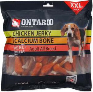 ONTARIO Poslastica Adult Dog 500 g, piletina s kalcijem