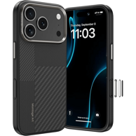 BENKS Maskica Montage Magnetic Armor Pro Kevlar s metalnim okvirom 600D+1500D za iPhone 17 Pro, crna