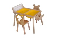 WOODY FASHION Dječji stol set Roll and 2 Chairs - Yellow