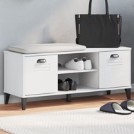 Klupa za cipele VIKEN bijela 106 x 35 x 45 cm masivna borovina