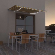 Tenda na ručno uvlačenje s LED svjetlima, 300 x 250 cm, žuta i bijela