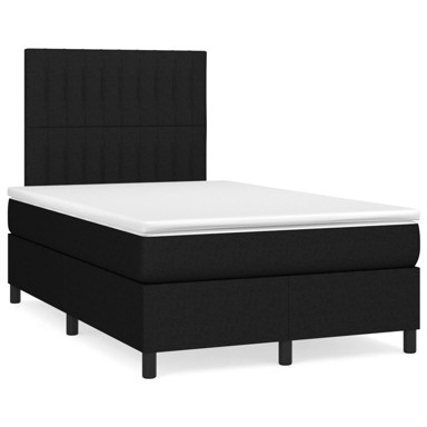 Krevet box spring s madracem LED, 120x190 cm, tkanina, crni