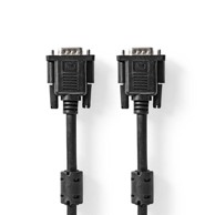 NEDIS VGA kabel VGA muški VGA muški niklani maksimalna rezolucija: 1280 x 768 10,0 m okrugli ABS crni etiketa