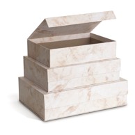 BIGSO Bež kartonske kutije za pohranu u setu 3 kom s poklopcem/dekorativne 42, 5x29, 5x13 cm Kian Paper Laminate 