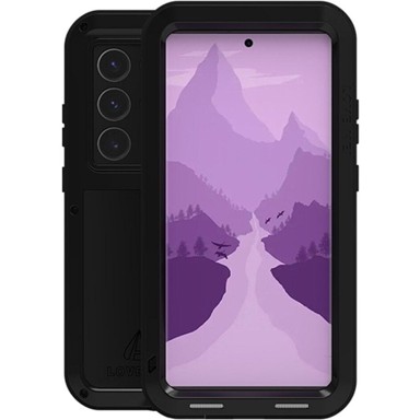 LOVE MEI Maskica za Samsung Galaxy S24 Ultra, oklopljena bez stakla, crna