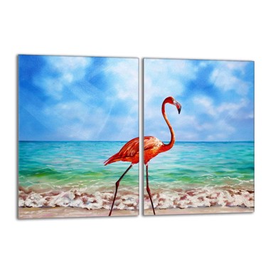 TMK Staklena zaštita za štednjak ili ploču za kuhanje iz dva dijela 40x52, flamingo