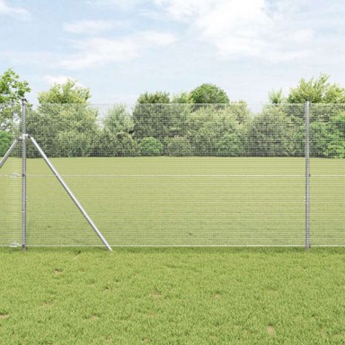 Zavarena žičana ograda s 7 postova 1.4x10 m galvanizirani čelik