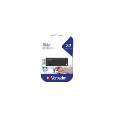 VERBATIM USB stick Store'n'Go Slider, 32 GB, crni