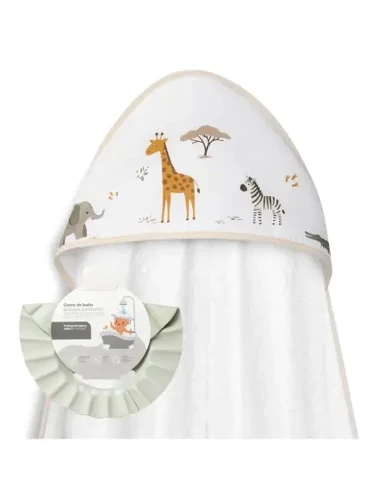 INTERBABY Set za kupanje Savanna Žirafa, ručnik s kapuljačom, štitnik za kupanje