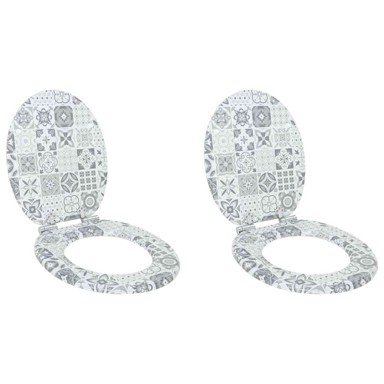 MDF WC daska 2 kom 44x38 cm plavi i bijeli porculan