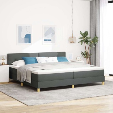 Box Spring krevet s madracem, tamnosivi, 200x200 cm