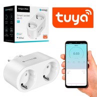 KRUGER&MATZ Connect P5 Pametna dvostruka WiFi utičnica Tuya programer, bijela