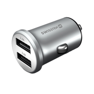 SWISSTEN Auto punjač 2xUSB 4.8A, srebrni