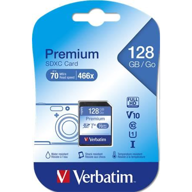VERBATIM Memorijska kartica Premium, 128 GB, SDXC, Class 10