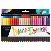 FABER-CASTELL Flomaster 116454, Brushpen Black Edition, 50 boja, blister pakiranje