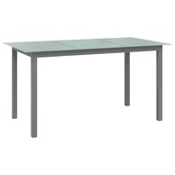 Vrtni stol, 190 x 90 x 74 cm, aluminij i staklo, svjetlosivi