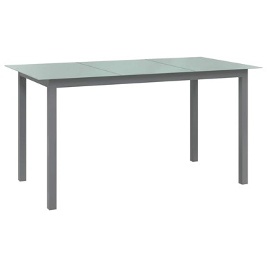 Vrtni stol, 190 x 90 x 74 cm, aluminij i staklo, svjetlosivi
