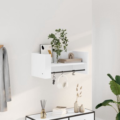 Zidna polica bijela 70,5 x 35 x 30,5 cm od konstruiranog drva