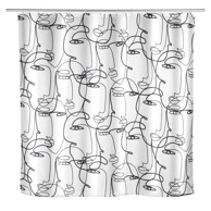 WENKO Crno-bijela zavjesa za tuš Faces