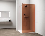 POLYSAN Tuš paravan ESCA, jednodijelni, zidna montaža, 700 mm, Marron staklo, bijela mat