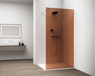 POLYSAN Tuš paravan ESCA, jednodijelni, zidna montaža, 700 mm, Marron staklo, bijela mat