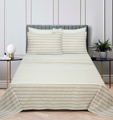 ESSENZA Posteljina Lancun Mare, 240 x 280 + 240 x 260 + 2 x 60 x 80 cm, bež pruge