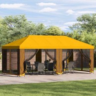 Paviljon s bočnim stranama, 6 x 3 m, poliester i čelik 190, žuta