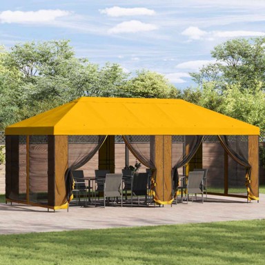 Paviljon s bočnim stranama, 6 x 3 m, poliester i čelik 190, žuta