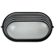 Ovalna vanjska zidna lampa s pregradom i sjenilom max 60 W, crna