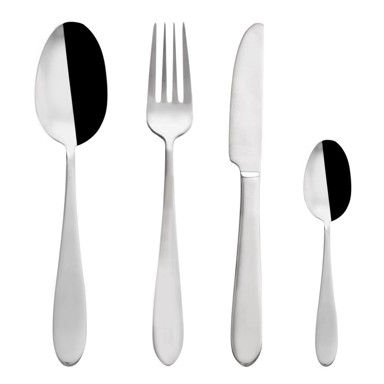 ORION Set pribora za jelo 24 kom Mirror, od nehrđajućeg čelika, srebrna boja