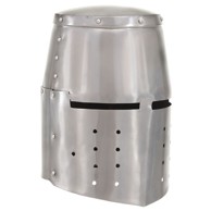 LARP Replika viteške kacige, srednjovjekovna, čelik, srebrna