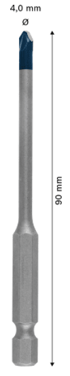 BOSCH Professional svrdlo Expert HEX-9 HardCeramic, 4 x 90 mm (2608900588)