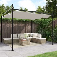 Pergola s pomičnim krovom, 295 x 292 x 230 cm, krema
