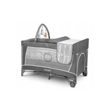 LIONELO Dječji prijenosni krevetić Flower, sivi