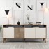 KALUNE DESIGN Krem/u prirodnoj boji niska komoda u dekoru oraha, 180x79 cm Milan