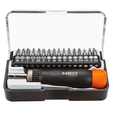 NEO TOOLS Set preciznih bitova za odvijač, 17 kom.