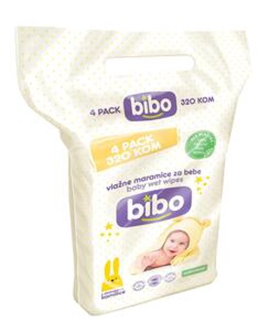 BIBO Baby vlažne maramice s ekstraktom kamilice, 4x80/1