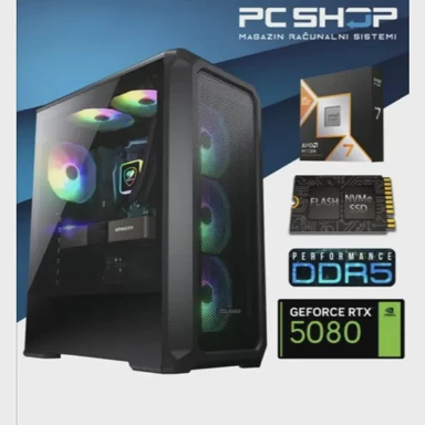 MAGAZINRS Stolno računalo Gamer / AMD Ryzen 7 9800X3D, 32GB, 1TB SSD, NVIDIA RTX 5080, FreeDOS