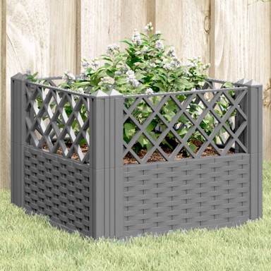 Vrtna sadilica s klinovima 43,5x43,5x43,5 cm, siva