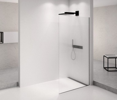 POLYSAN Tuš paravan ARCHITEX, 962 mm, Flute staklo, crna mat