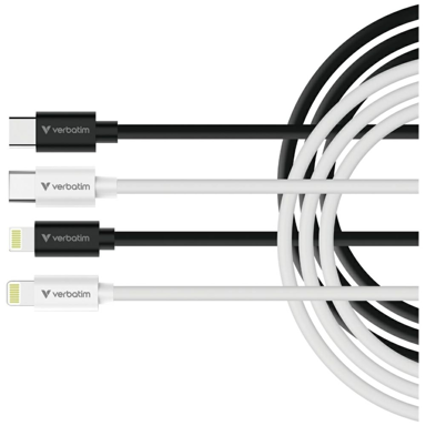 VERBATIM Lightning kabel 32392 1 m, bijeli, crni
