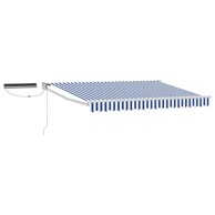 Električna retraktabilna tenda, 3,5 x 2 m, plava i bijela, bijeli okvir