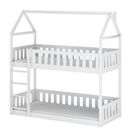 Drveni dječji krevet na kat Pola, 160 x 80 cm, bijeli