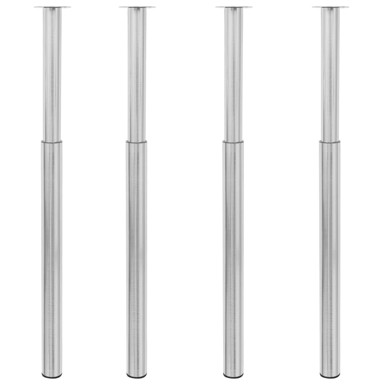 Teleskopske noge za stol 4 kom boja brušenog nikla 710-1100 mm