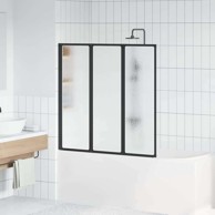 Tuš pregrada aluminij 120x2x117 cm, crna