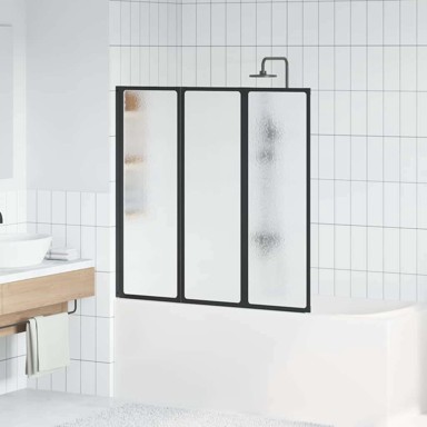Tuš pregrada aluminij 120x2x117 cm, crna