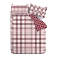 CATHERINE LANSFIELD Posteljina Kelso Check za krevet za jednu osobu 135x200 cm Bordo