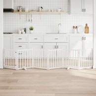 Vrata za pse s vratima sklopiva, 6 panela, 50 x 60 x 2 cm, bijela